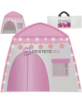 Детска палатка със светлини от памучни топки